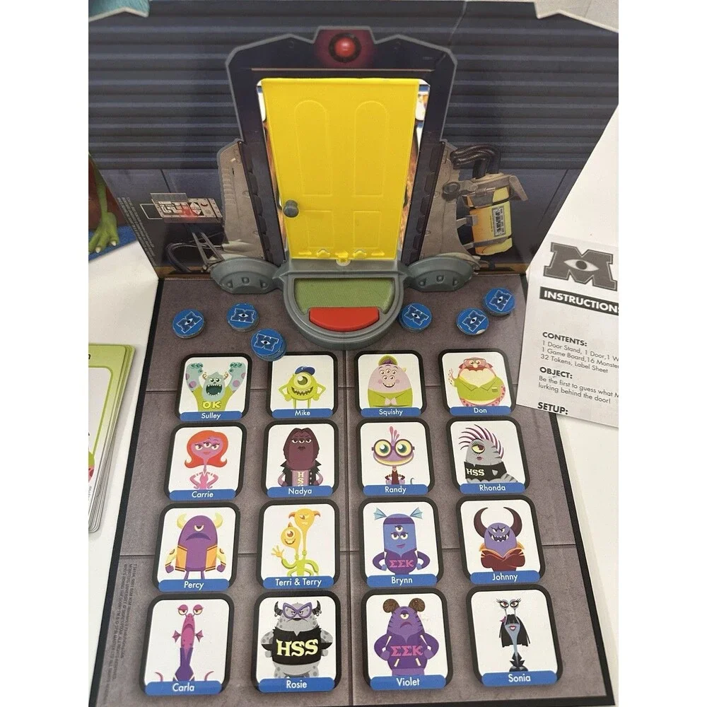 Monster’s University Who's Behind The Door Game? Guess Who 2013 Missing 2 Tokens